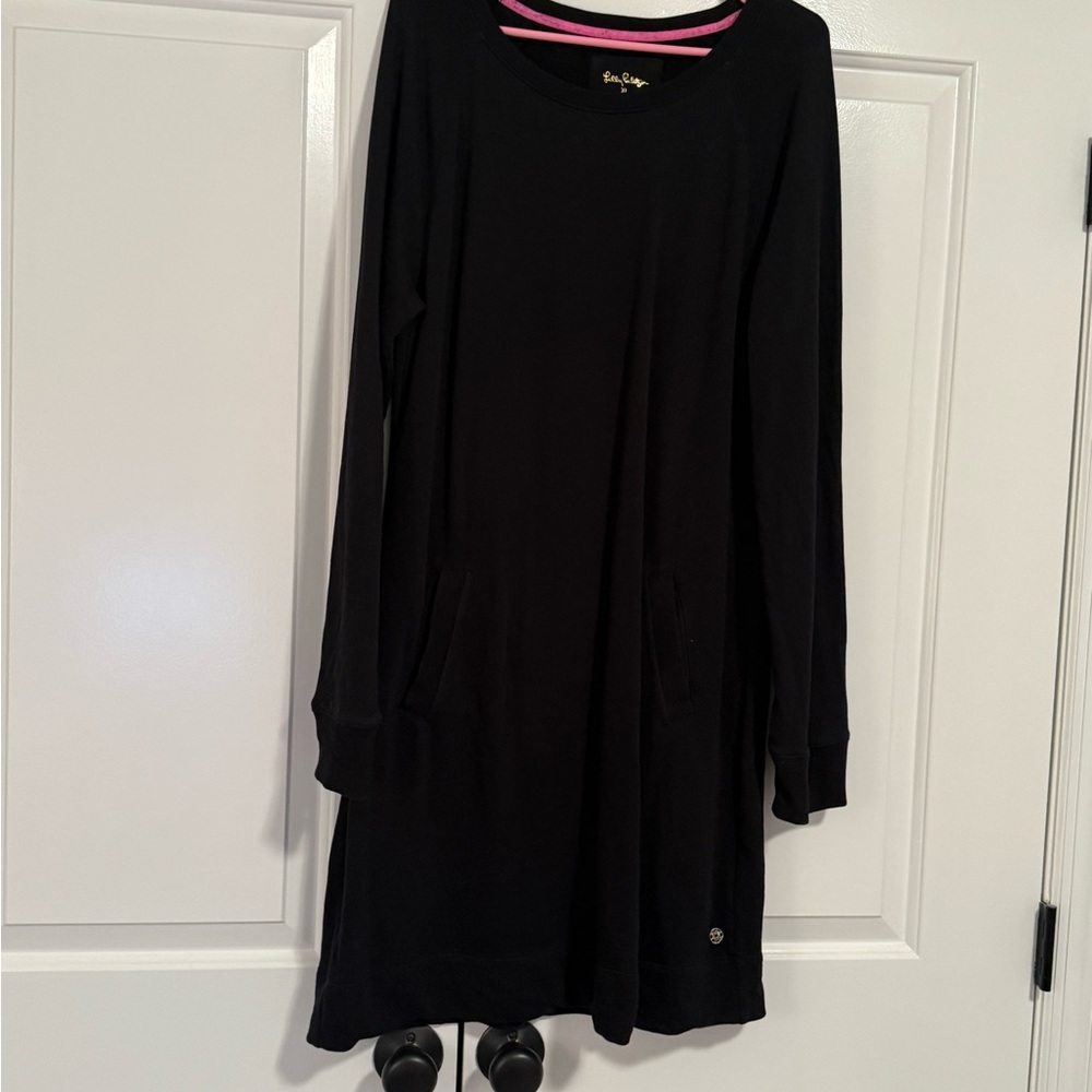 Lilly Pulitzer Black Long Sleeve Sweatshirt Dress